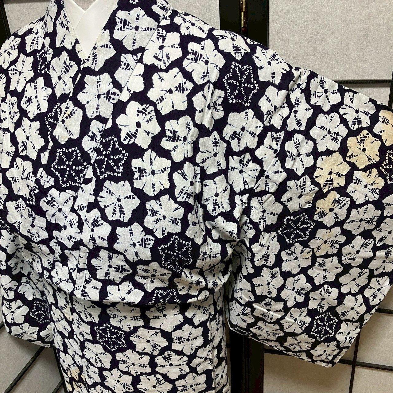 ［9492］浴衣 花吉祥文様 ゆかた レディース リメイク 綿