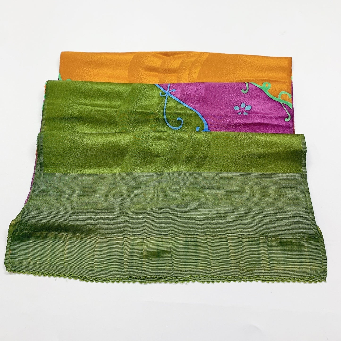8718# Japanese Kimono Accessory Vintage Obiage and Obijime 2-piece Set Silk