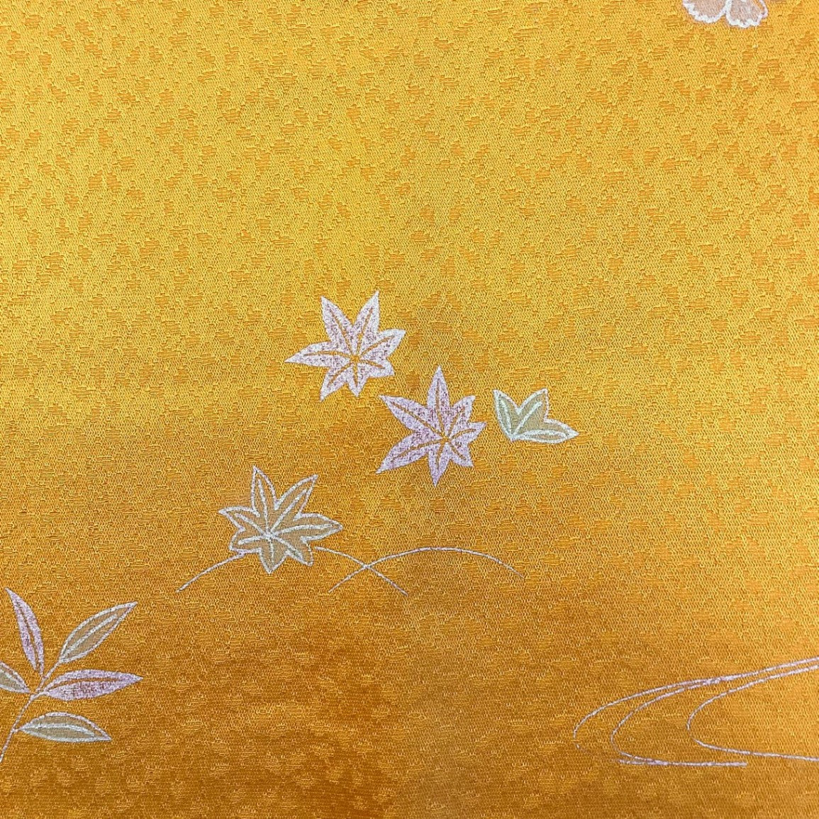［9232］帯締め 帯揚げ セット 枝花文様 銀彩 正絹 着物 帯絞め