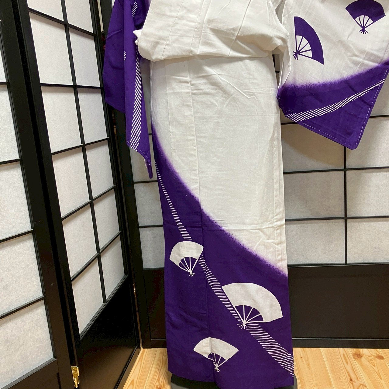 8753# Japanese Yukata Womens Vintage Fabric Cotton Robe Kimono Traditional
