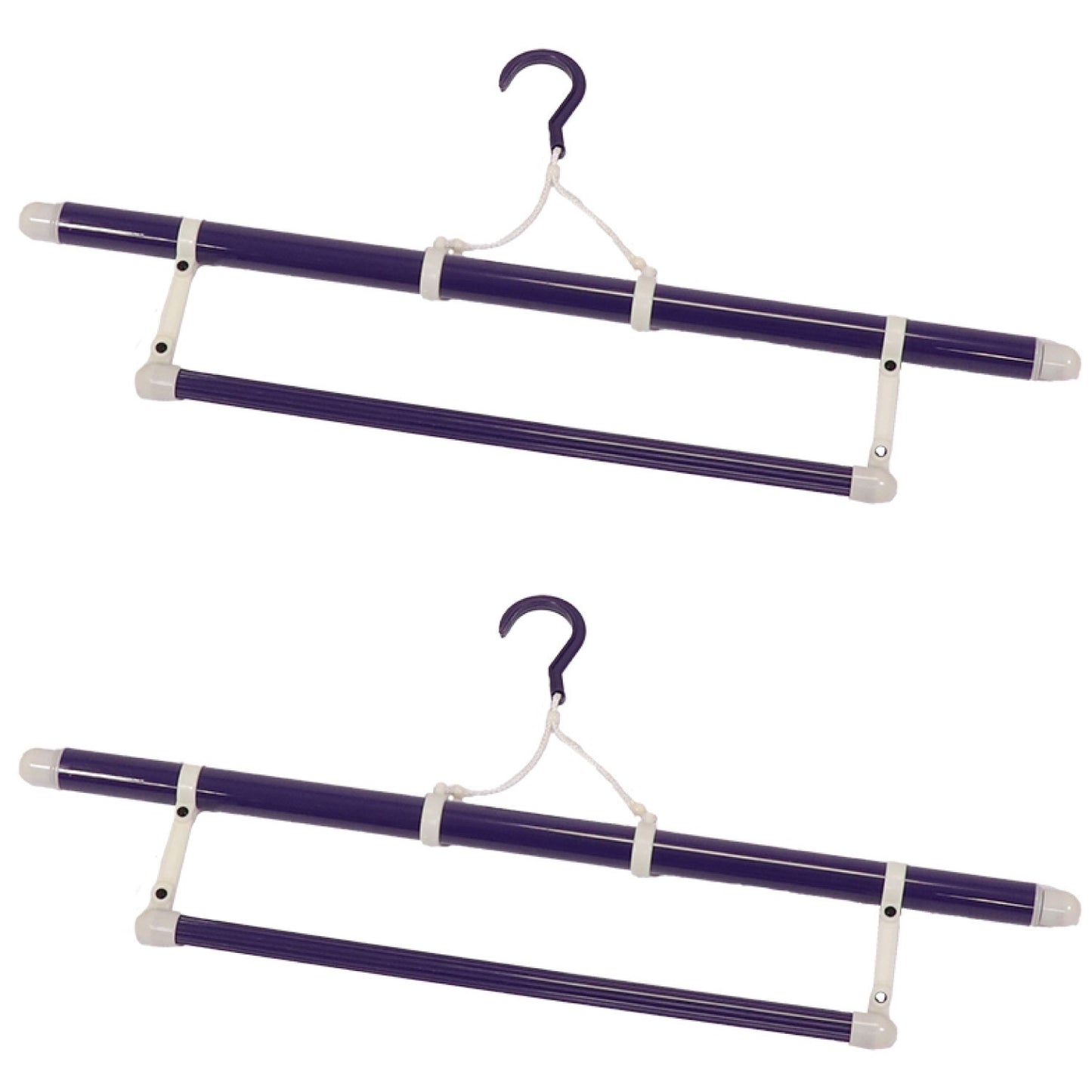 Japanese Kimono Long Hanger 55.1 in Set of 2 Telescopic Haori Obi Purple Travel
