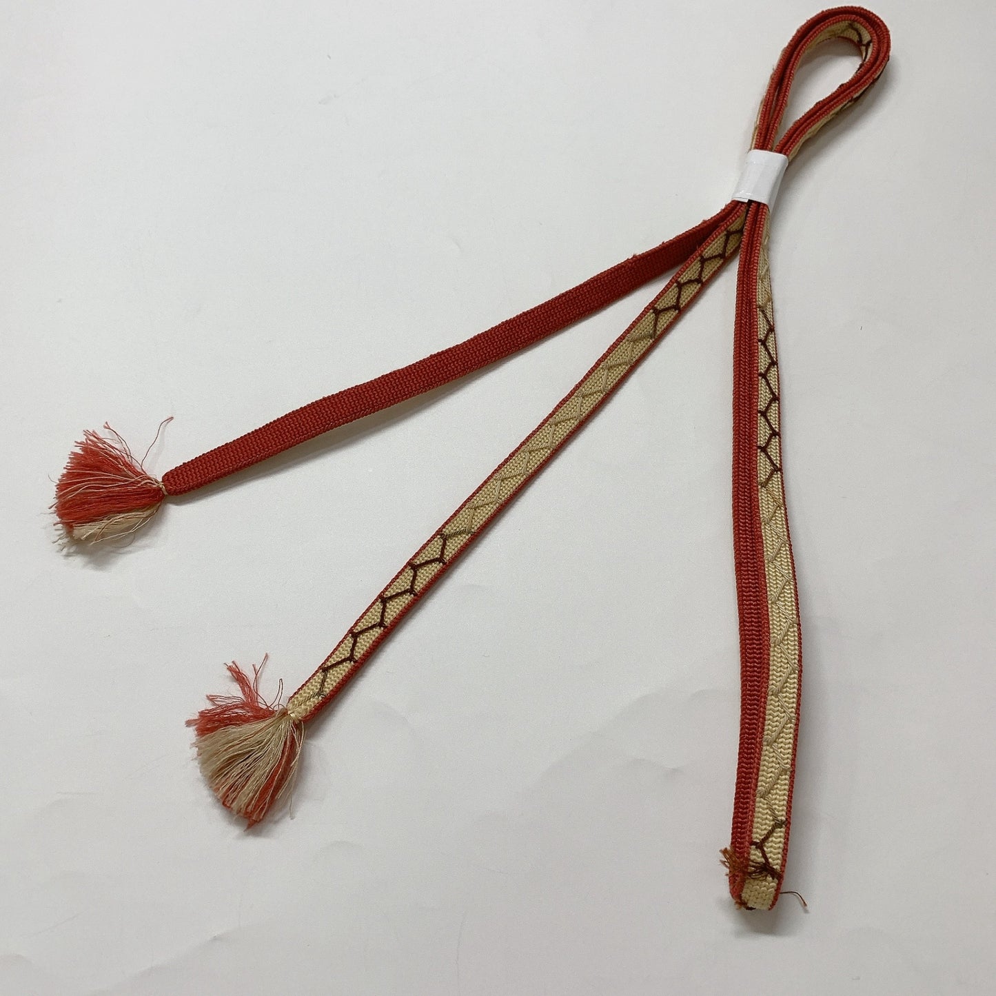 9028# Japanese Kimono Accessory Vintage Obiage and Obijime 2-piece Set Silk