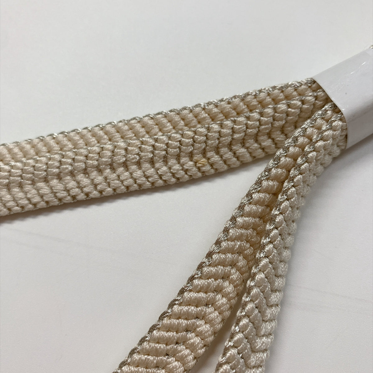 ［9301］帯締め 帯揚げ セット 花丸文様 白 金糸 正絹 着物 帯絞め