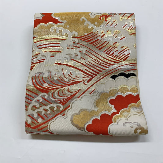 9355# Japanese Vintage Nagoya Obi Belt Kimono Fabric Silk Traditional