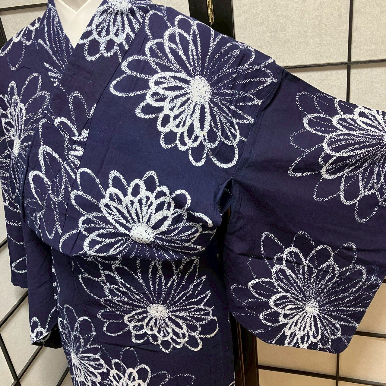 ［9149］浴衣 草花尽し ゆかた レディース 綿 リメイク