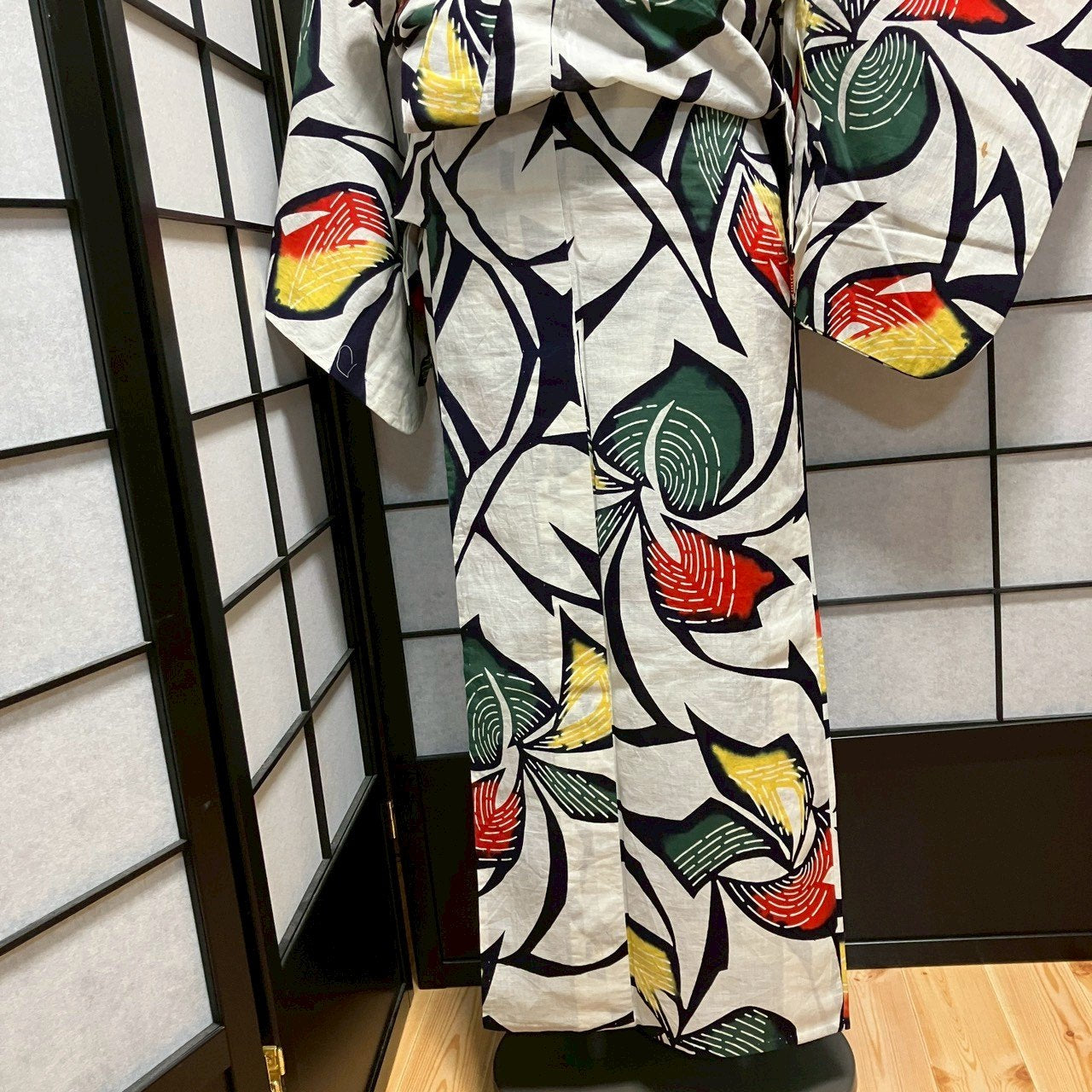［9081］浴衣 草花文様 綿 ゆかた レディース リメイク