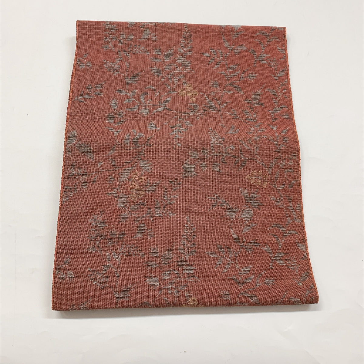 ［9395］名古屋帯 草葉文様 金糸 八寸 正絹 着物