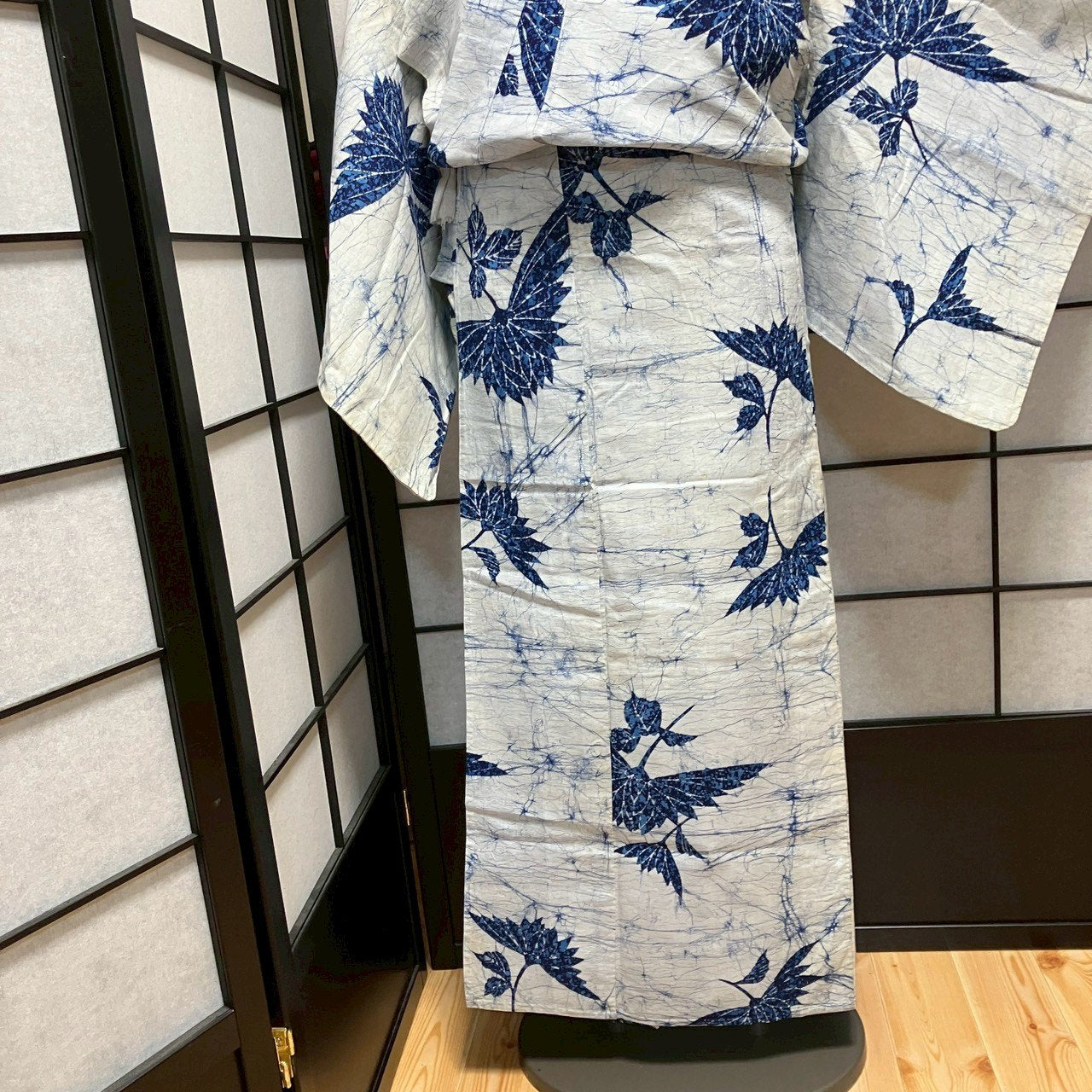 ［9094］浴衣 草花文様 ゆかた 綿 レディース リメイク