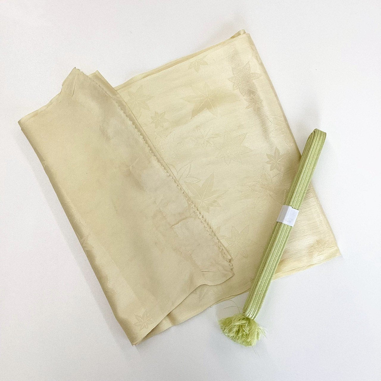 ［8267］帯締め 帯揚げ セット 楓文様 正絹 着物 帯絞め