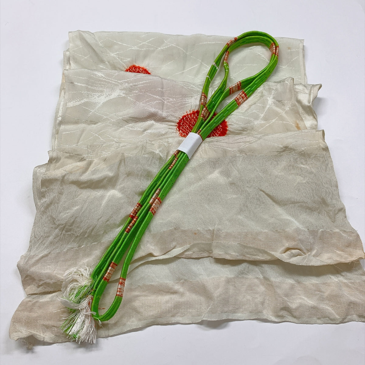 ［9863］帯締め 帯揚げ セット 花丸文様 絞り 正絹 着物 帯絞め