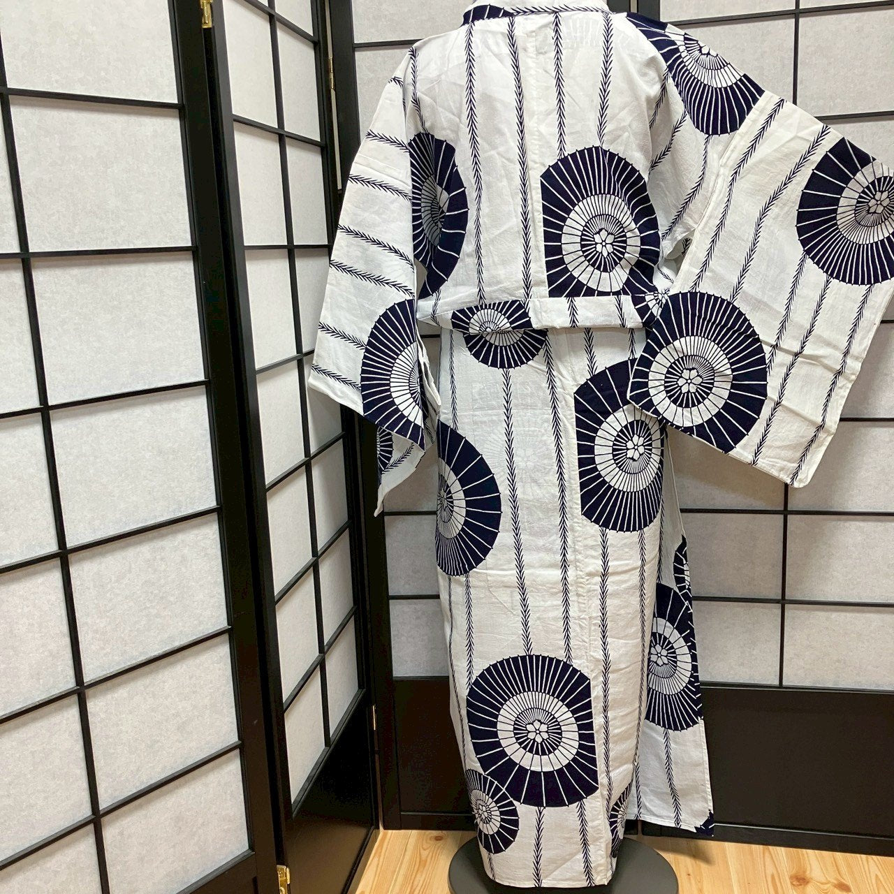 8757# Japanese Yukata Womens Vintage Fabric Cotton Robe Kimono Traditional