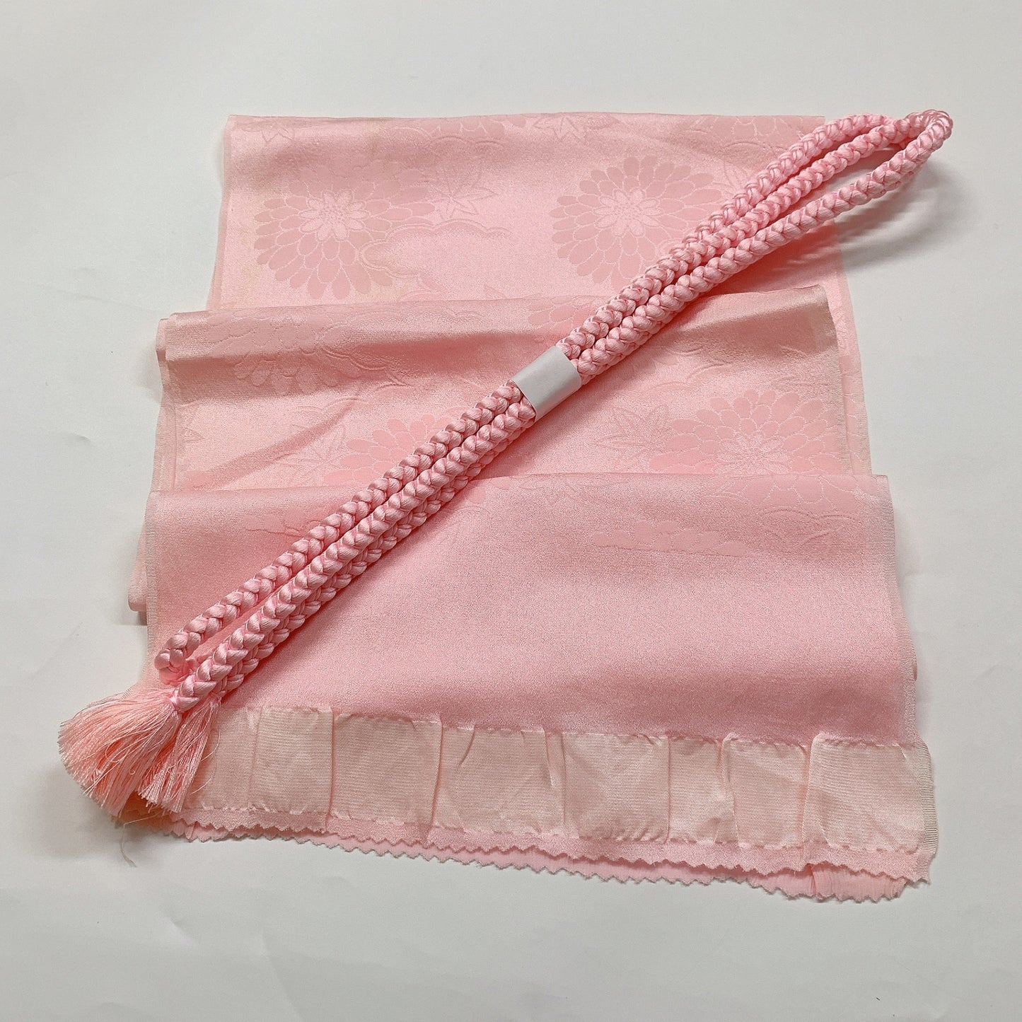 ［8419］帯締め 帯揚げ セット 菊楓文様 正絹 着物 帯絞め