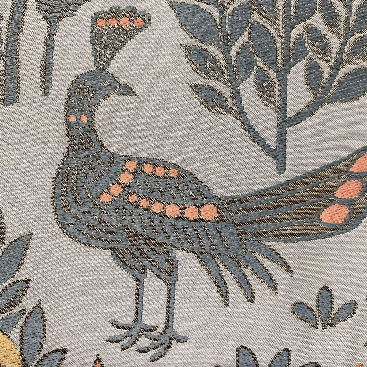 ［9382］名古屋帯 草木鳥文様 九寸 正絹 着物