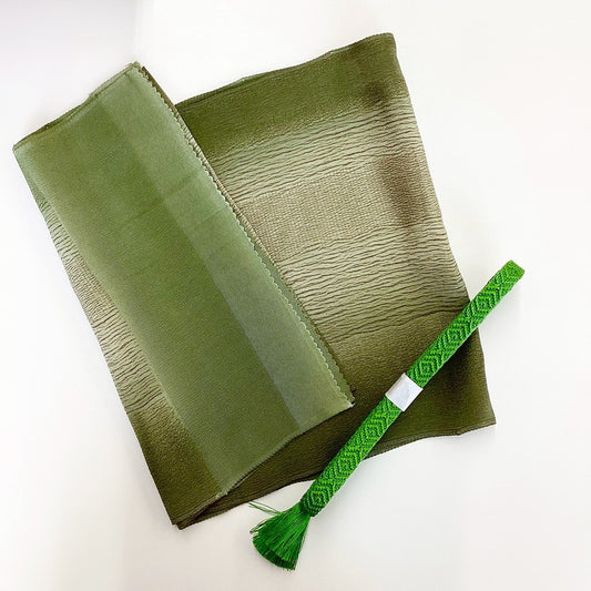 8581# Japanese Kimono Accessory Vintage Obiage and Obijime 2-piece Set Silk