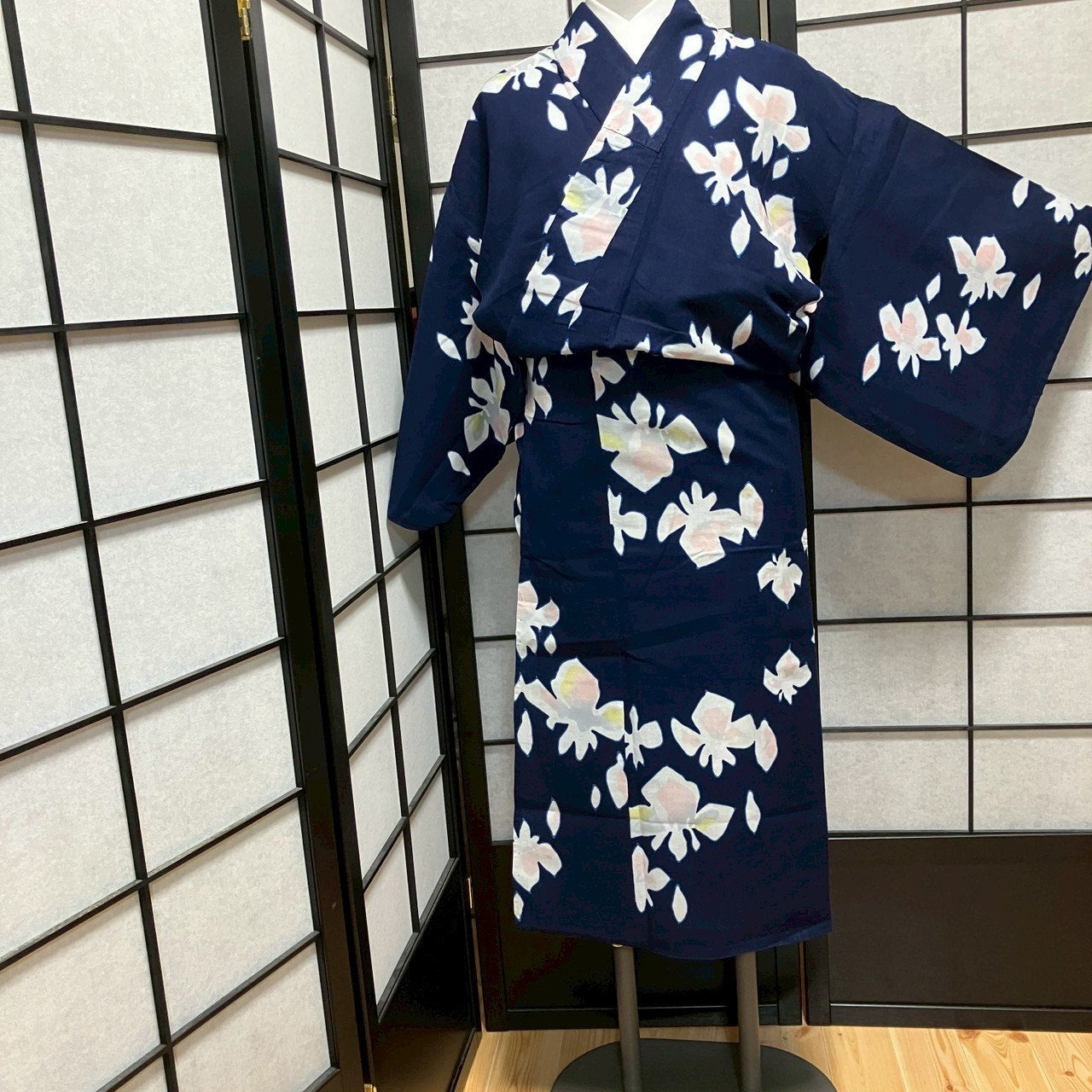 ［9144］浴衣 ぼかし花 ゆかた レディース リメイク 綿