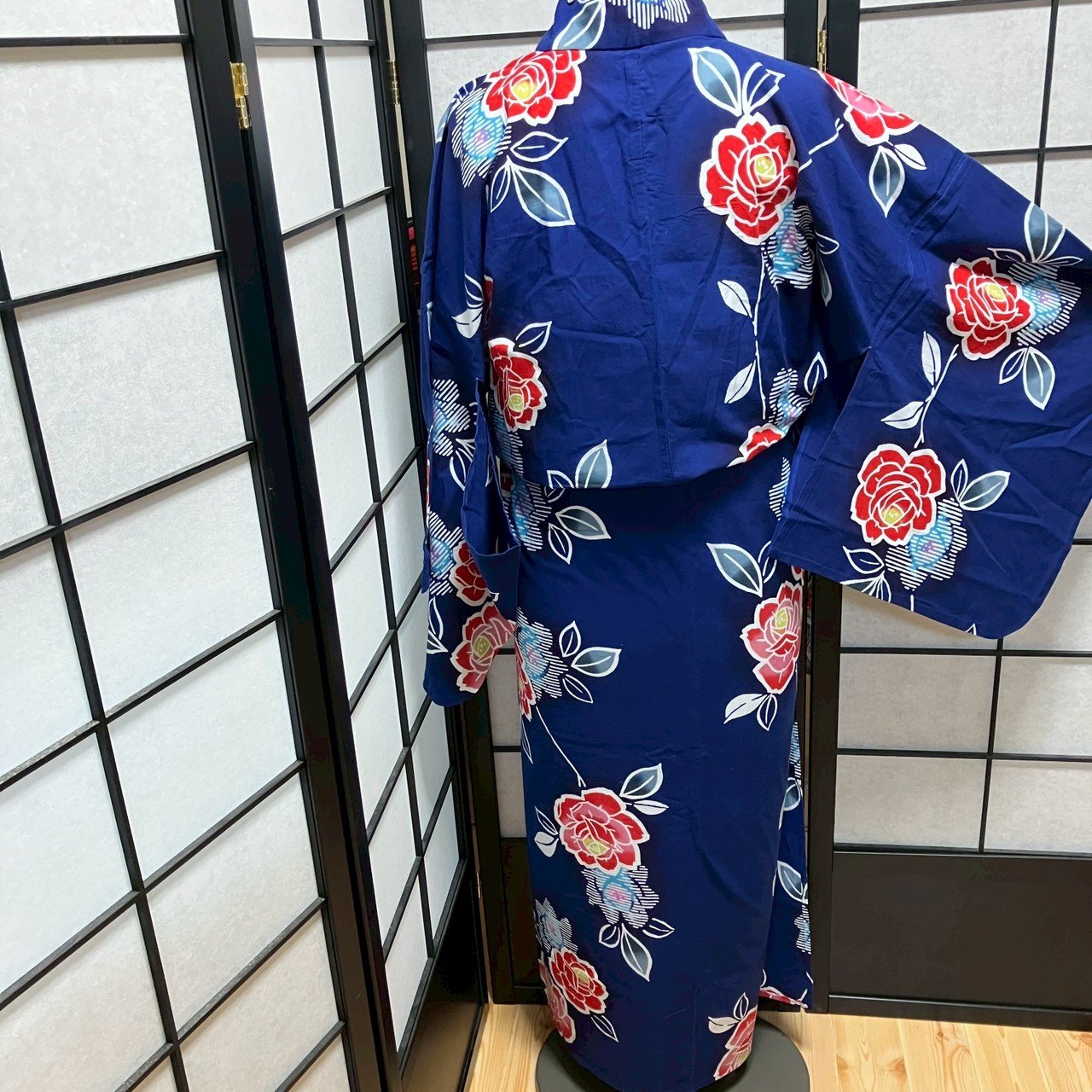 ［9167］浴衣 枝花文様 ゆかた レディース 綿 リメイク