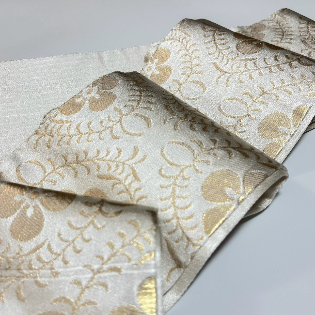 ［9560］半幅帯 花菱文様 金糸 半巾帯 浴衣 着物 レディース 袴
