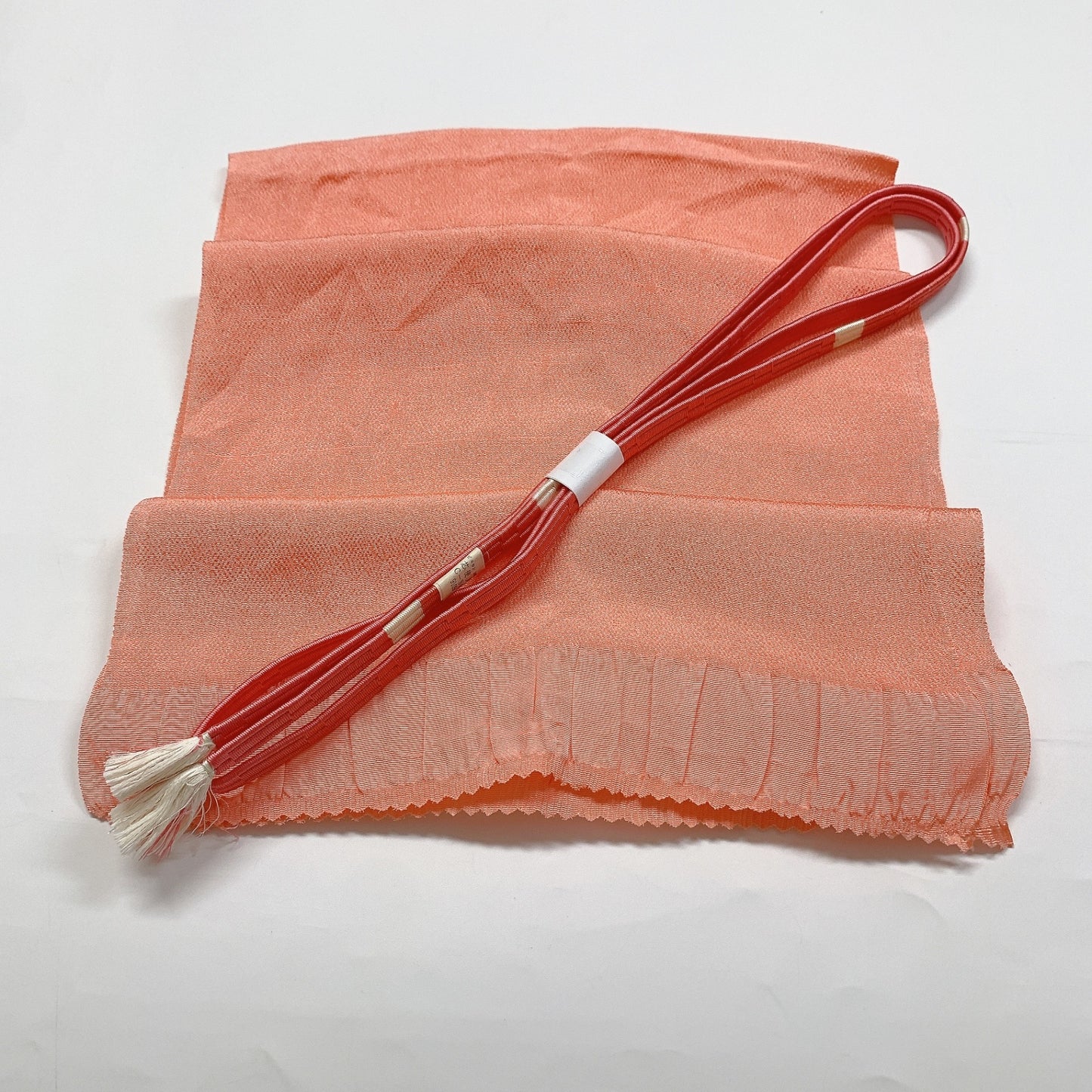 ［8632］帯締め 帯揚げ セット 菱文様 ちりめん 正絹 着物 帯絞め