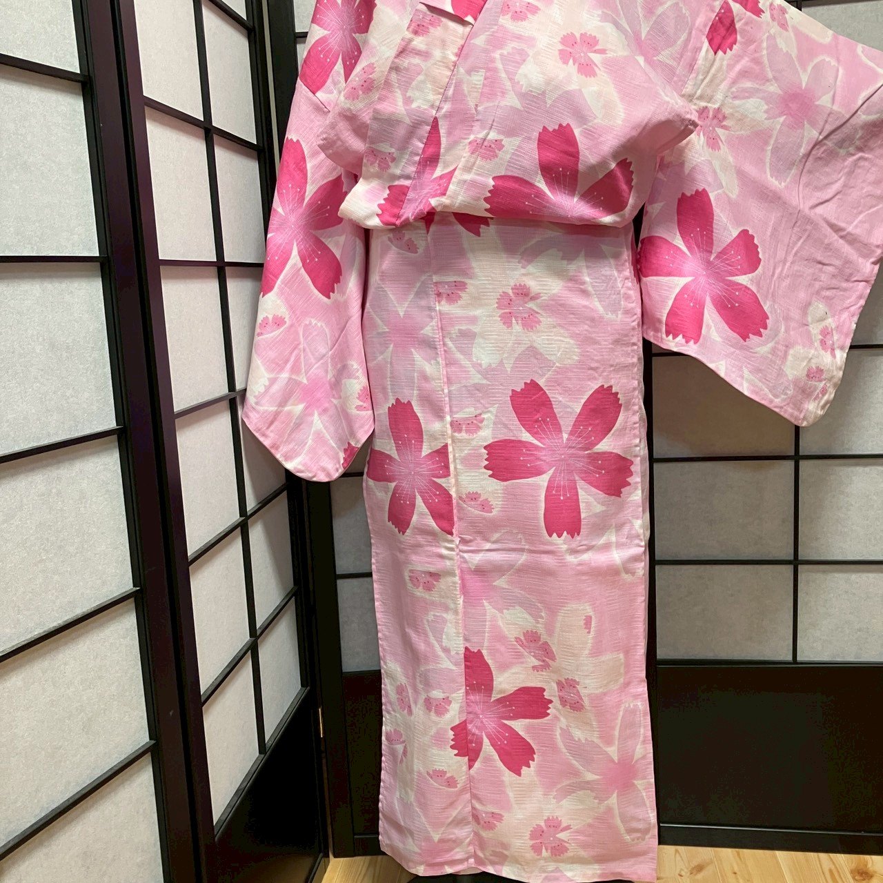 ［9123］浴衣 花散らし ぼかし ゆかた レディース リメイク 綿
