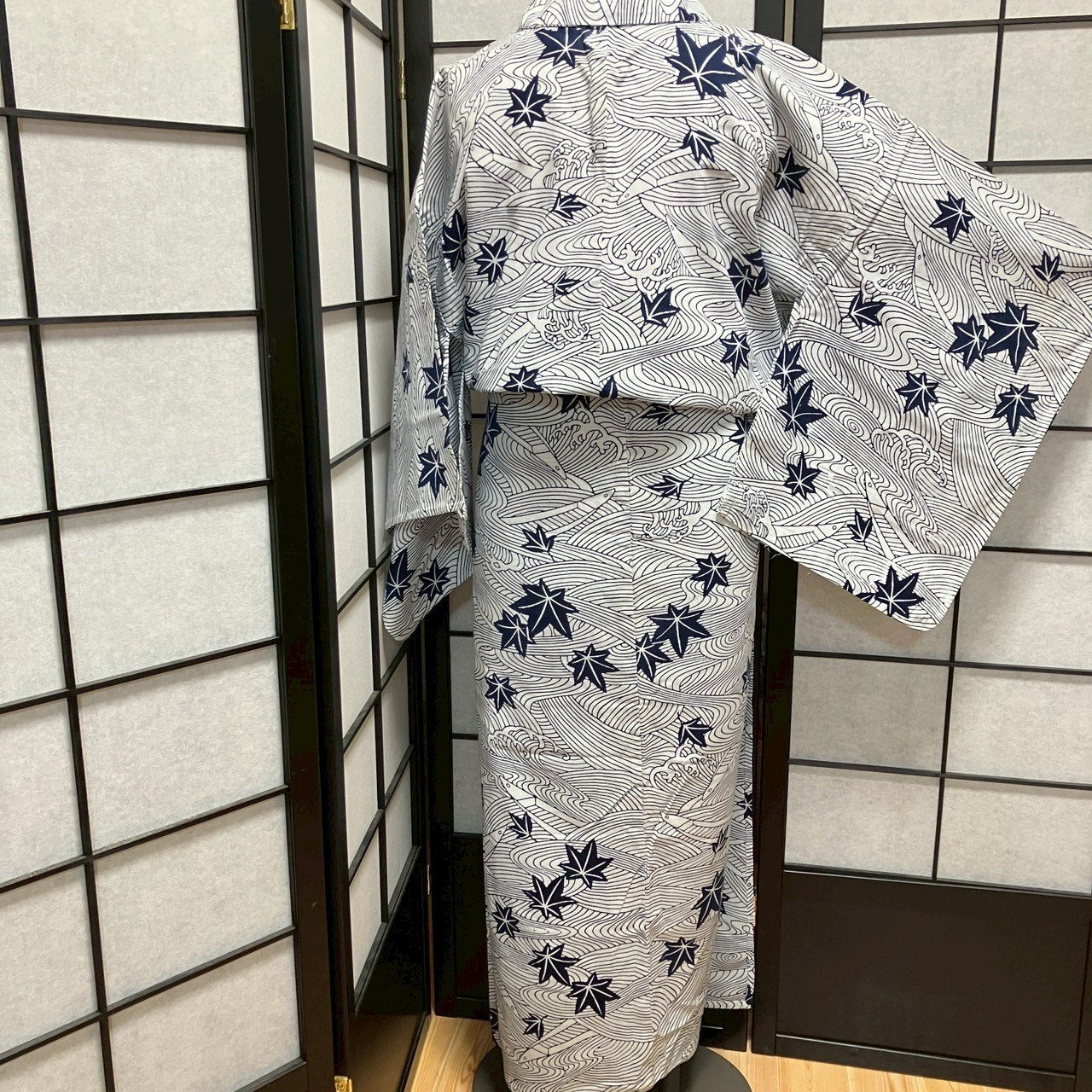 8772# Japanese Yukata Womens Vintage Fabric Cotton Robe Kimono Traditional