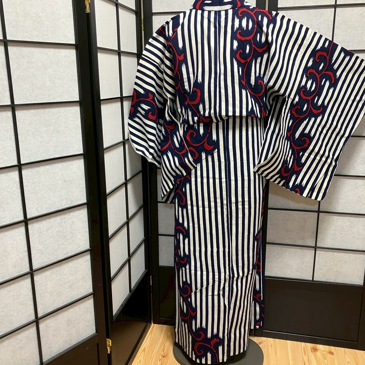 8751# Japanese Yukata Womens Vintage Fabric Cotton Robe Kimono Traditional