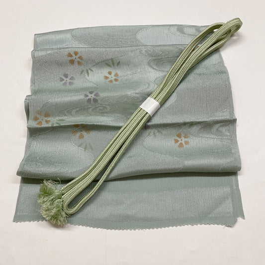 8601# Japanese Kimono Accessory Vintage Obiage and Obijime 2-piece Set Silk