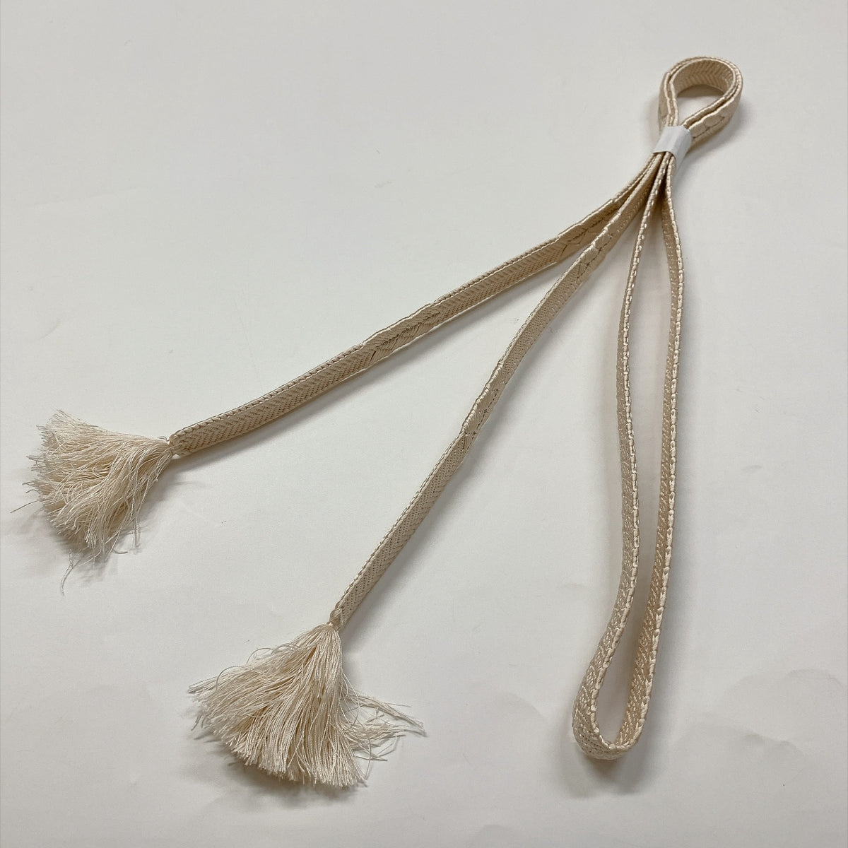 ［9853］帯締め 帯揚げ セット 紗綾形 銀糸 白 正絹 着物 帯絞め