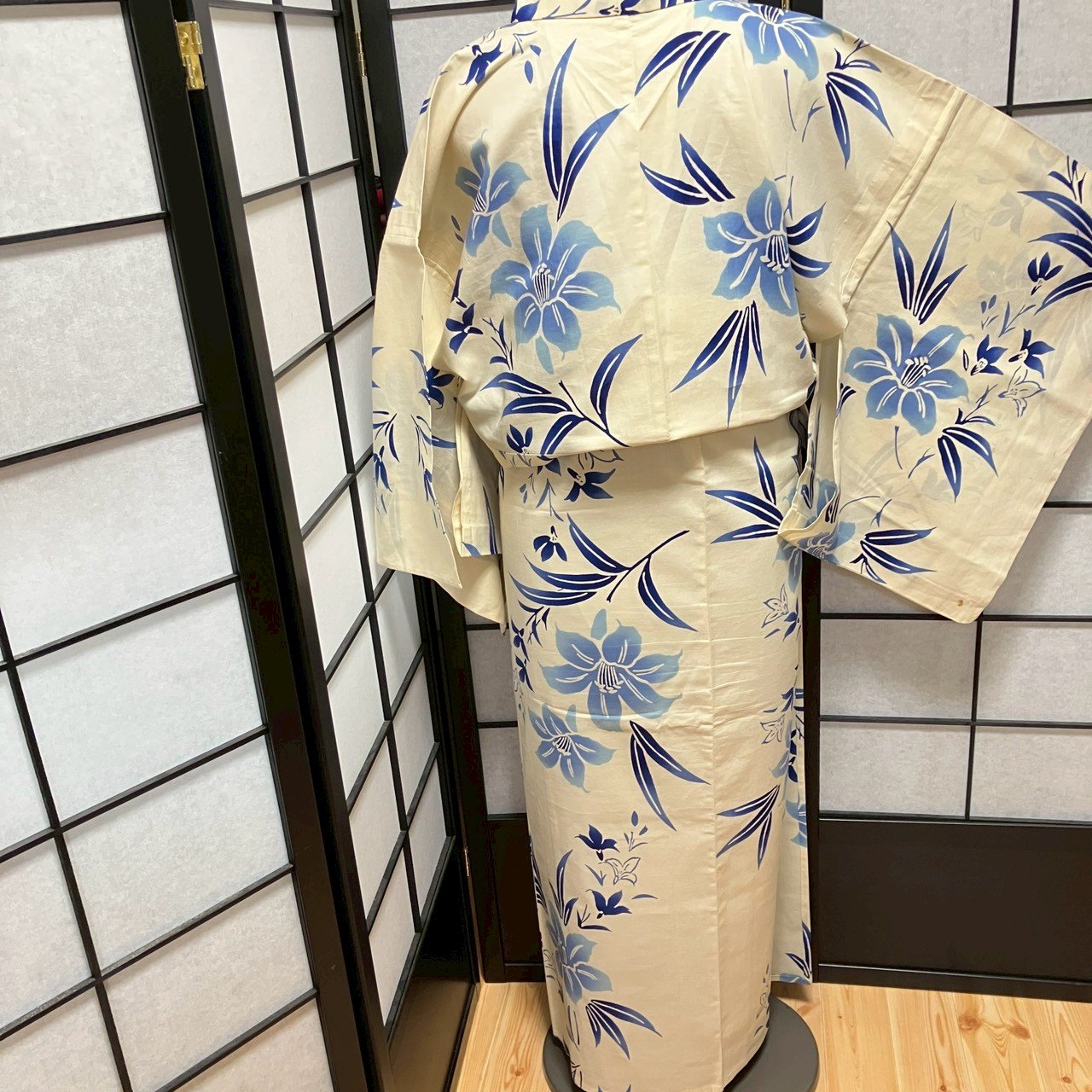 ［9061］浴衣 草花文様 綿 ゆかた レディース リメイク